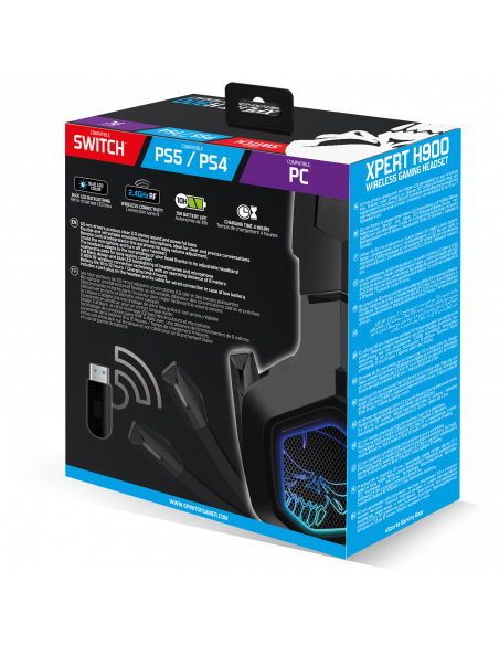 Casque micro sans fil gamer XPERT-H900 2,4 GHz pour PS4/Xbox One/Switch/PC/Mac  Rétro éclairé bleu - 10h d'autonomie - Cdiscount Informatique