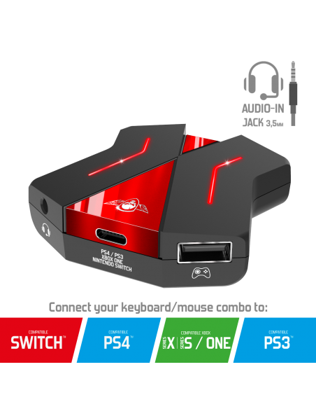 PACK GAMER pour PS4, PS3, XBOX One, SWITCH : Adaptateur, Clavier
