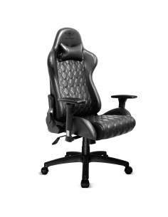 PowerGaming Noir/Jaune - Chaise avec repose-pieds