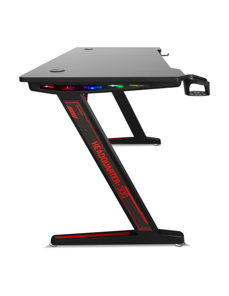 Bureau PC Gaming Ergonomique Spirit Of Gamer HEADQUARTER-300 LED RGB Bois  Massif Effet Carbone - Cdiscount Maison